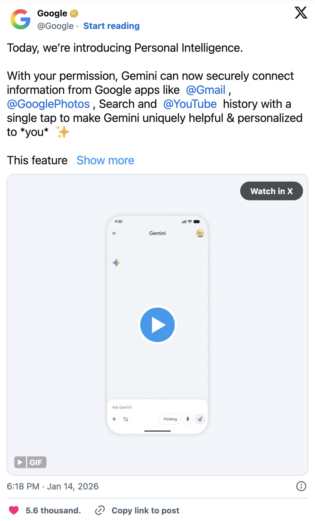 Today, we’re introducing Personal Intelligence.