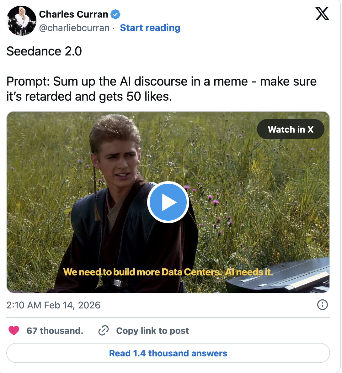 Numerous videos featuring famous characters and actors created with Seedance 2.0 have since appeared on X.