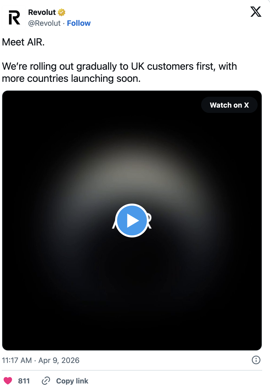 We’re rolling out gradually to UK customers first, with more countries launching soon