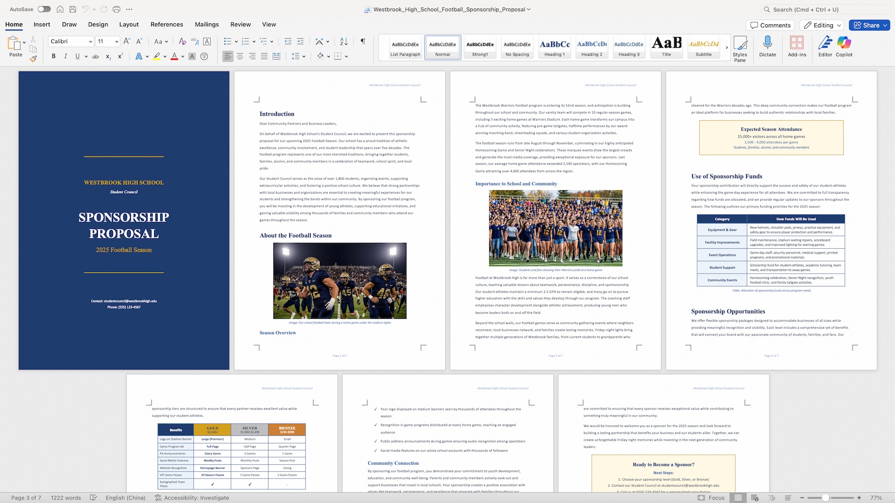 A Word document generated by GLM-5 from a single prompt: a seven-page sponsorship proposal with images, tables, and formatting. | Image: Zhipu AI