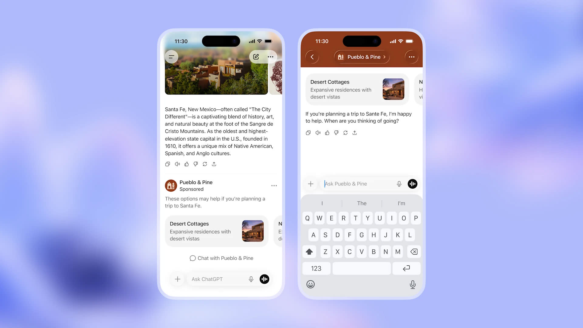 ChatGPT interface with an example of integrated advertising. Illustration: OpenAI.