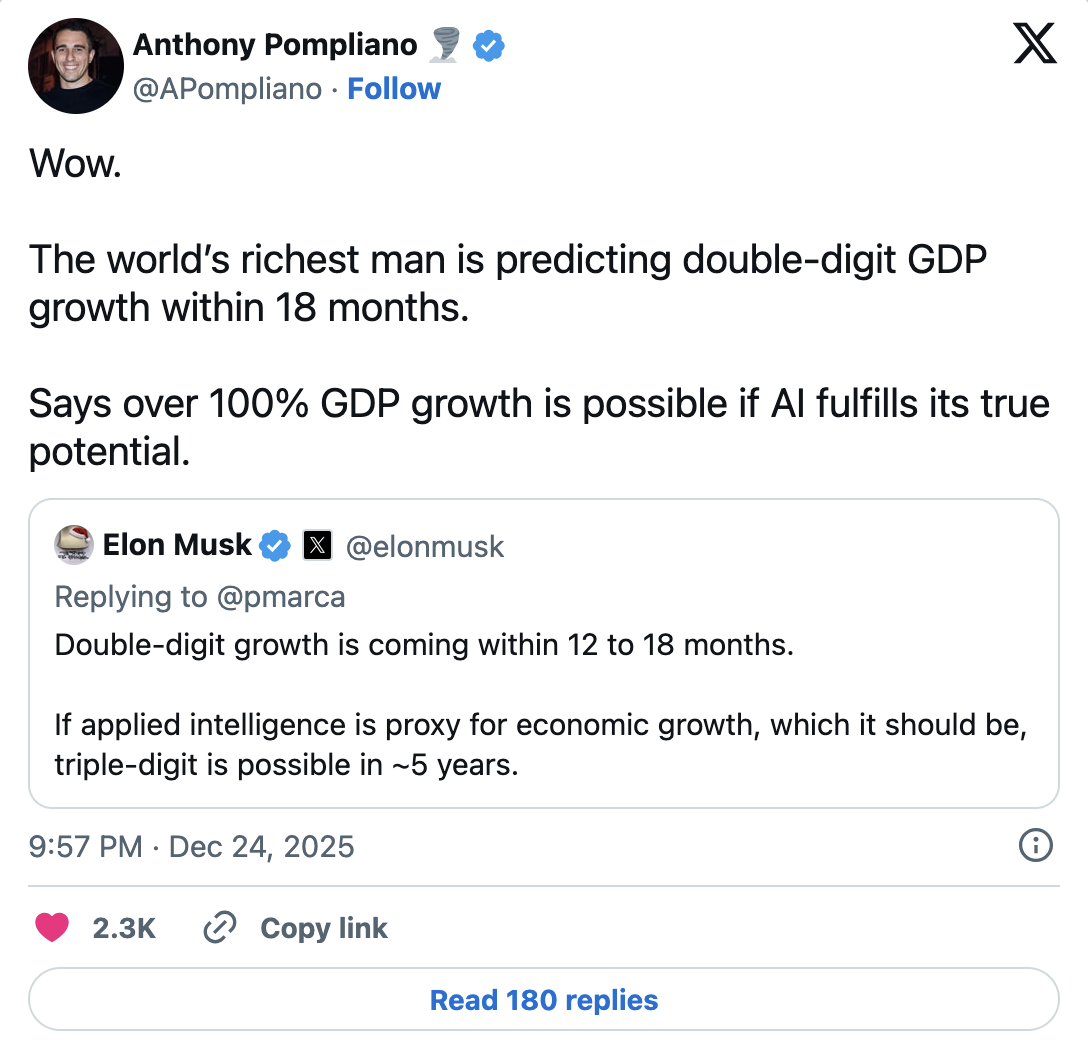 Bitcoin entrepreneur Anthony Pompliano took notice of Musk's post.