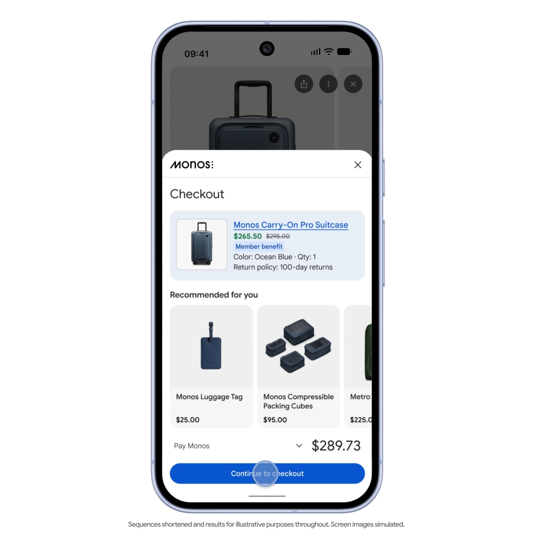 Mobile checkout interface. Illustration: Google