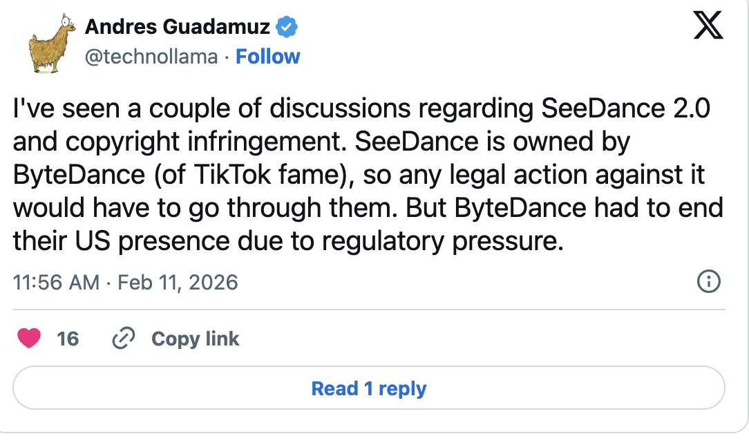 Debates sobre SeeDance 2.0 y la infracción de derechos de autor